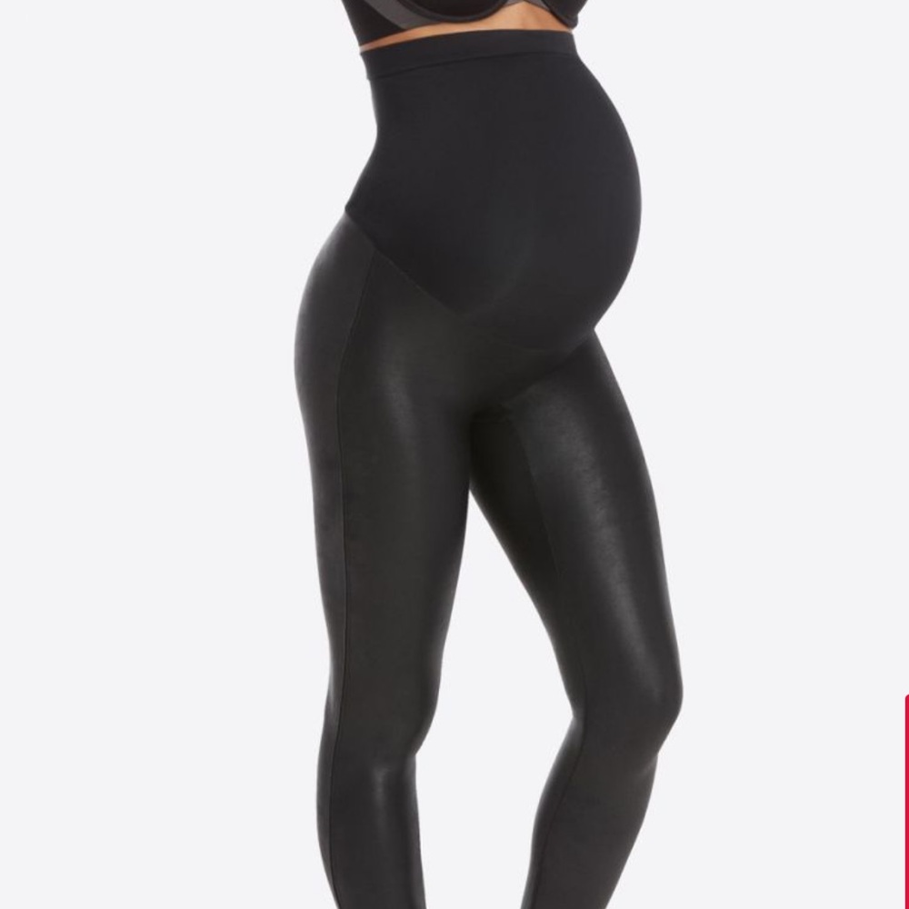 Mama Faux Leather Leggings - Spanx Maternity
